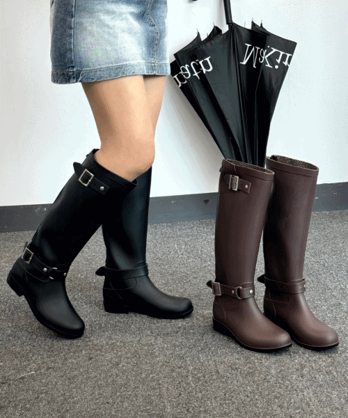 [230-250size/무료배송!📦] 투버클 레인 롱부츠 (2color)