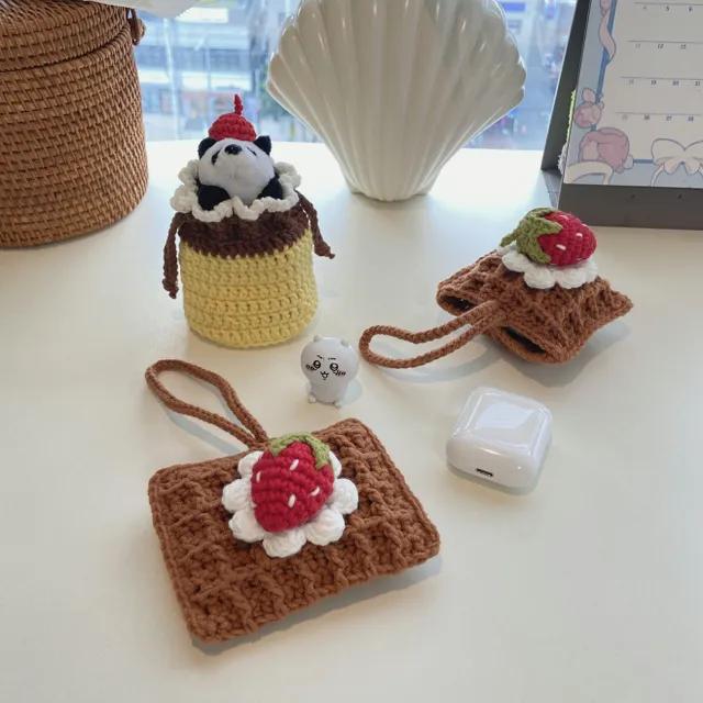 [핸드메이드]🍓딸기와플🧇 카드지갑&에어팟/버즈 파우치