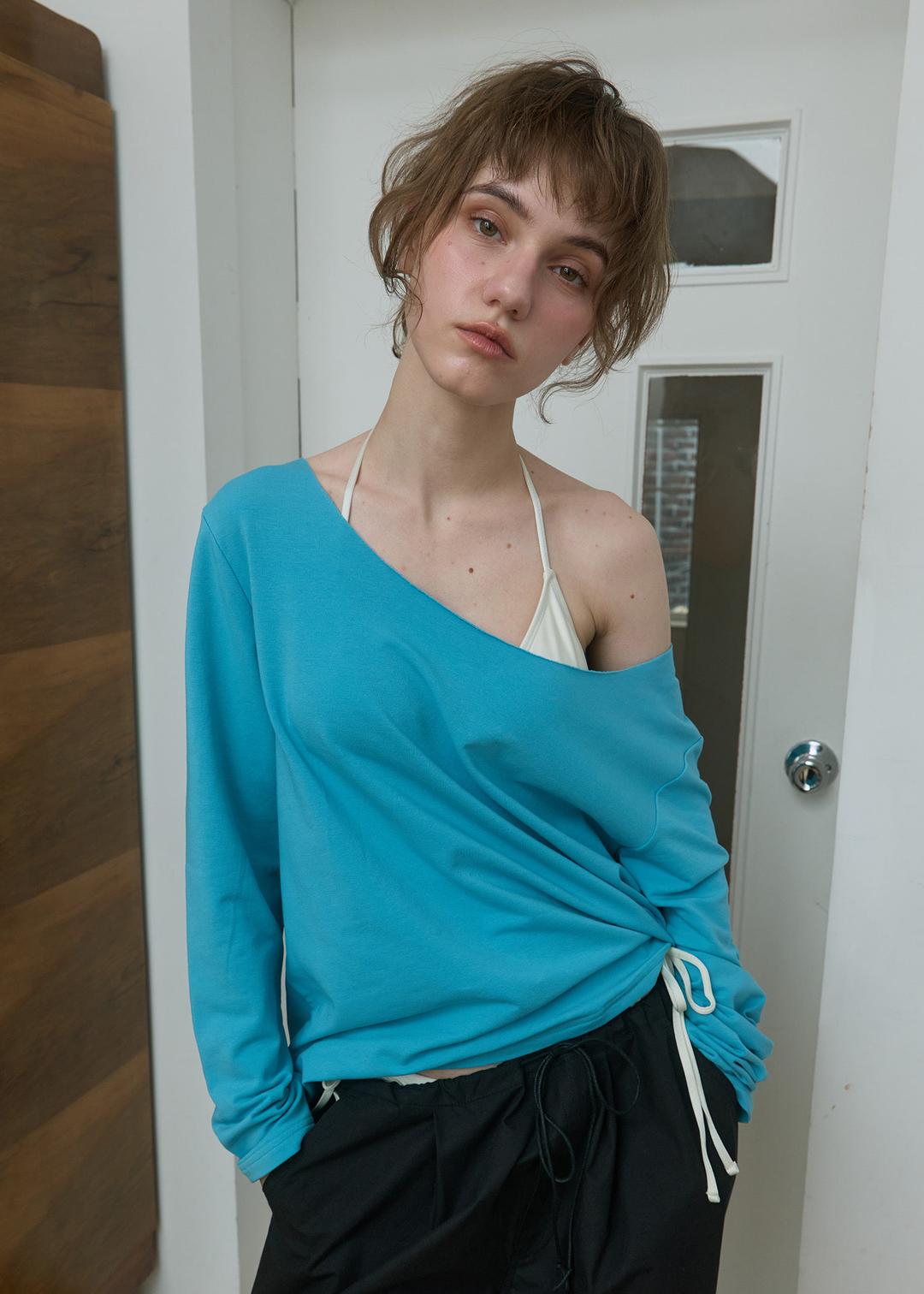 [X Needle_4/17 예약발송]Cutting Oversized T-Shirt_Emerald