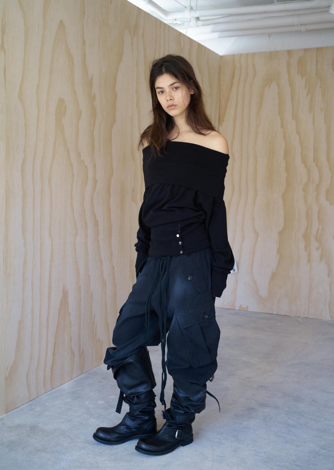 WASHED LIGHT COTTON M-65 PANTS BLACK