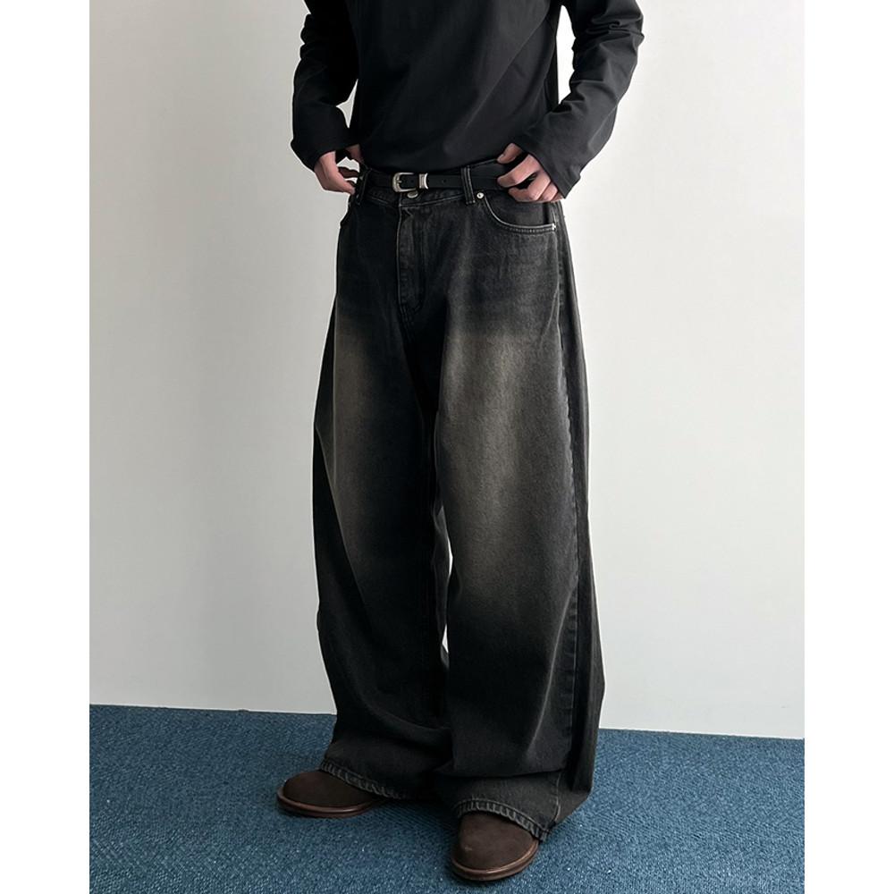 누적판매100장 (블랙) 샌드 워싱 데님 팬츠 2color