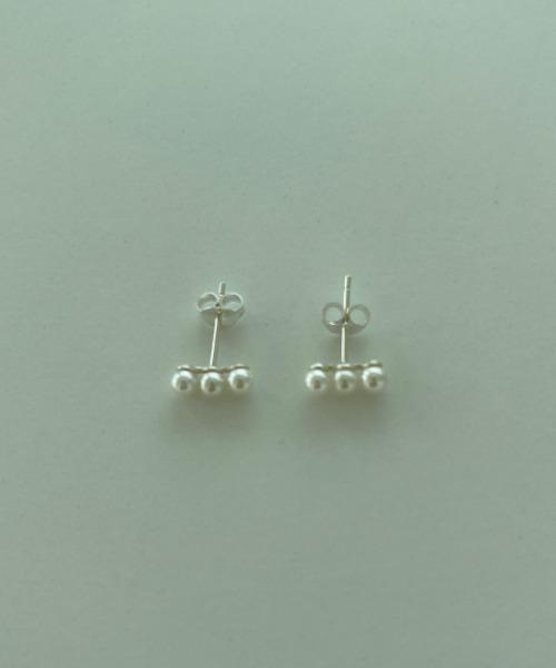 (silver 925) pearl triplet earring