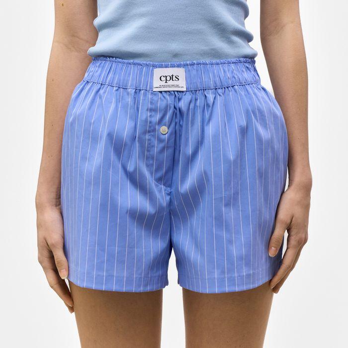 UNISEX LABEL TRUNK SHORTS_BLUE