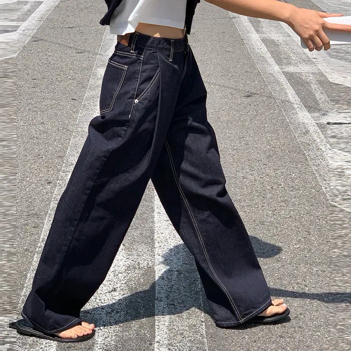 [36차/예약배송][기장선택] Nonfade pintuck denim (raw denim)