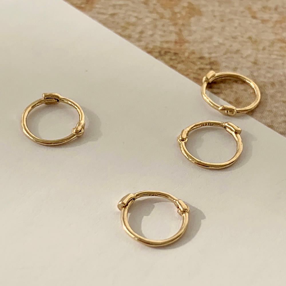 14k 베이직 링 피어싱 - 2size / 귓바퀴 아웃컨츠 트라거스 피어싱