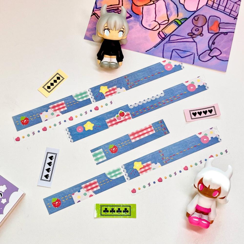 [그렁그렁단]스트로베리 키치 패치워크 마스킹테이프