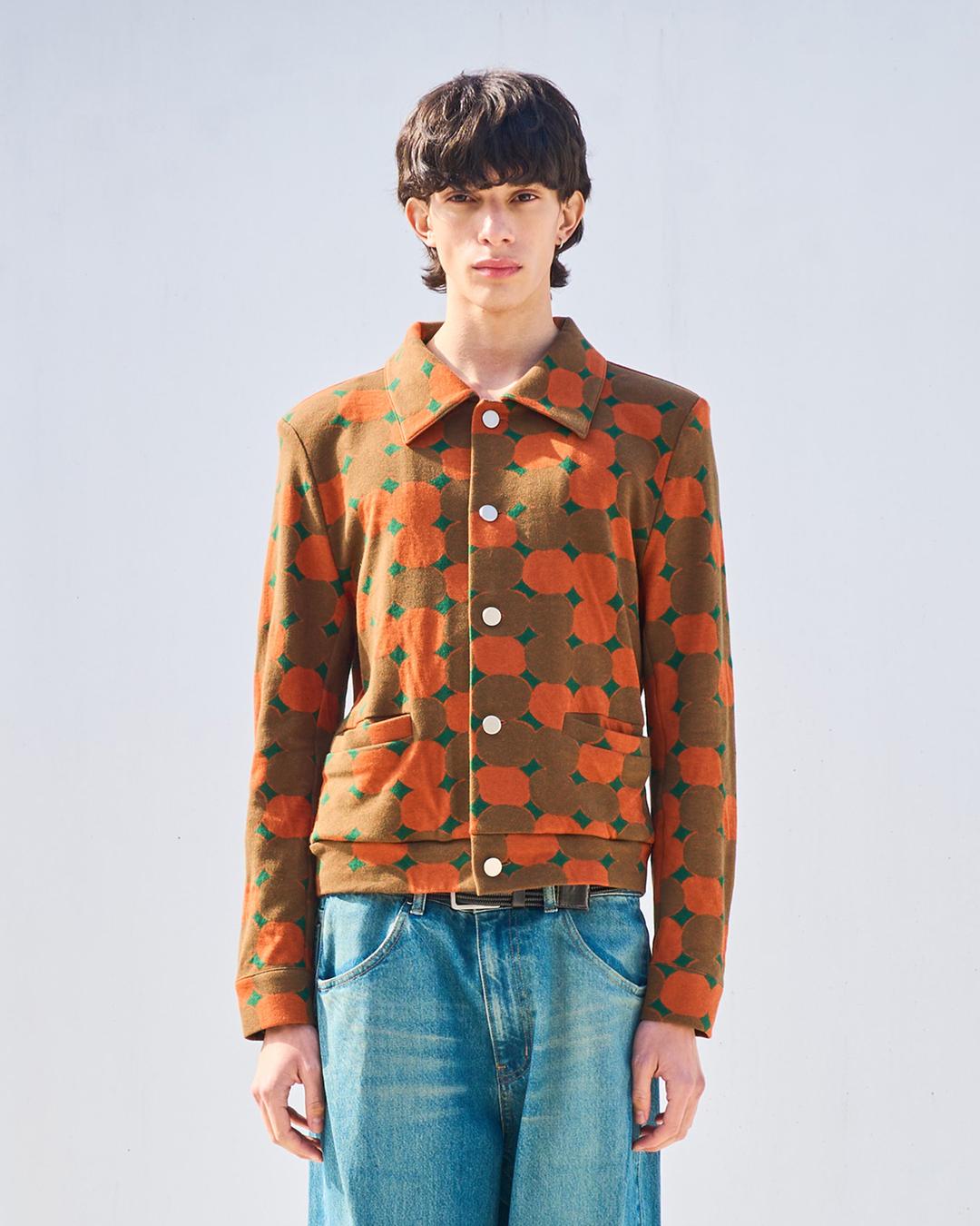 COTTON TRUCKER JACKET (ORANGE)