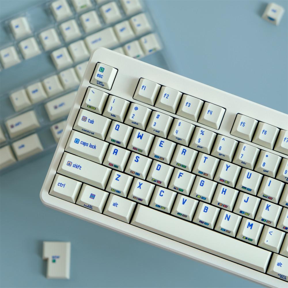 C64 측면 각인 레트로 체리 PBT 키캡 한성 레오폴드 필코