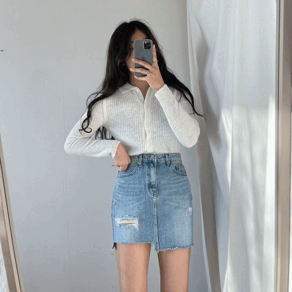 [특가상품 / 봄부터] 스퀘어 언발 스커트