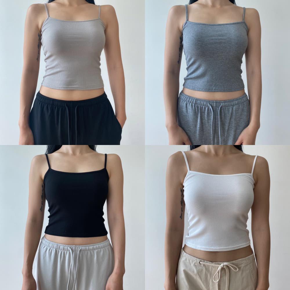 Ribbed Sleeveless Tank 탑-5colors
