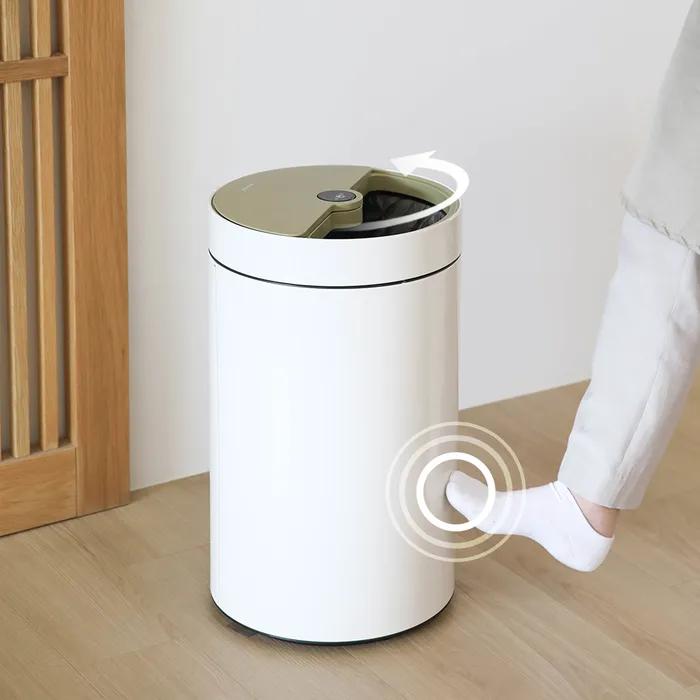 무아스 하프 스핀 자동 센서 휴지통 30L 스마트 쓰레기통 냄새차단