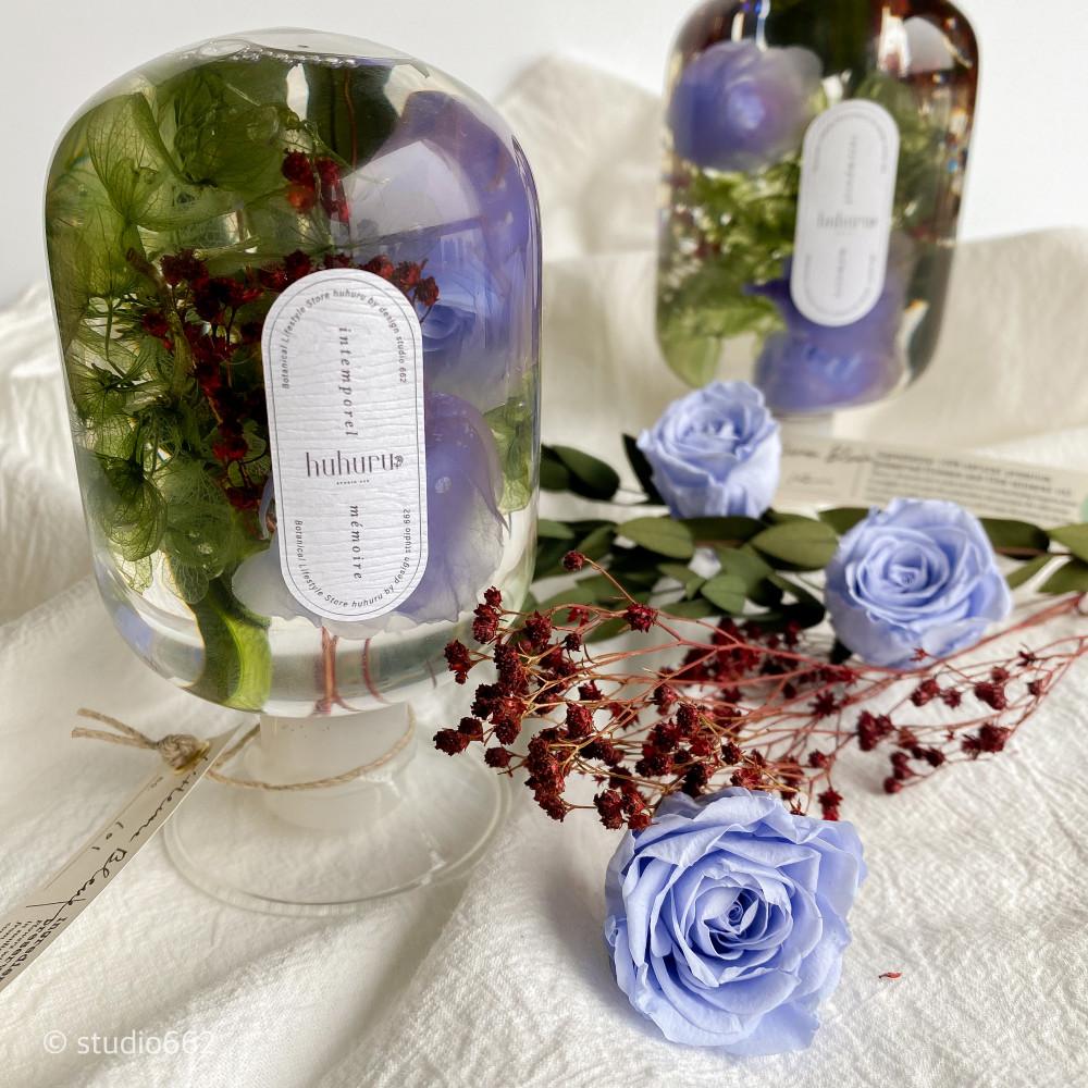 HUHURU 인테리어 오브제 무드등 L'Heure Bleue 뢰흐블루-  프리저브드 플라워 오너먼트