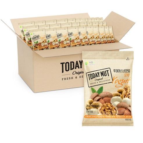 투데이넛 너트한줌 요거트 실속형, 20g, 100개 - 혼합견과/믹스넛 | 쿠팡
