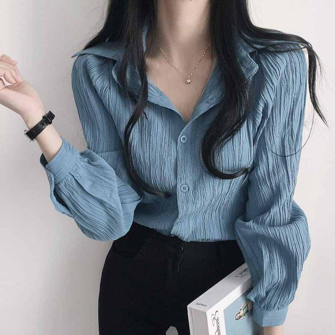 [드넬]볼륨플리츠블라우스DWB22367A