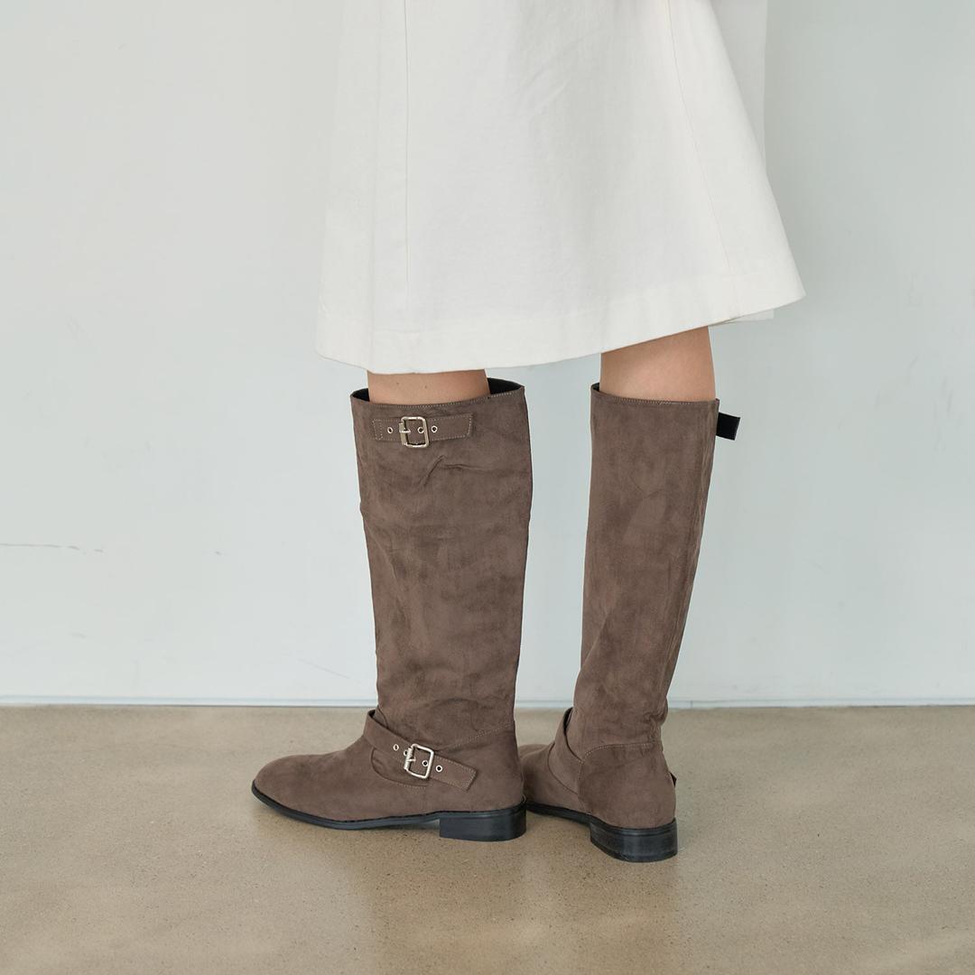 [지그재그 단독] 스퀘어 토 스웨이드 미들부츠 412346008 (3cm/2color)