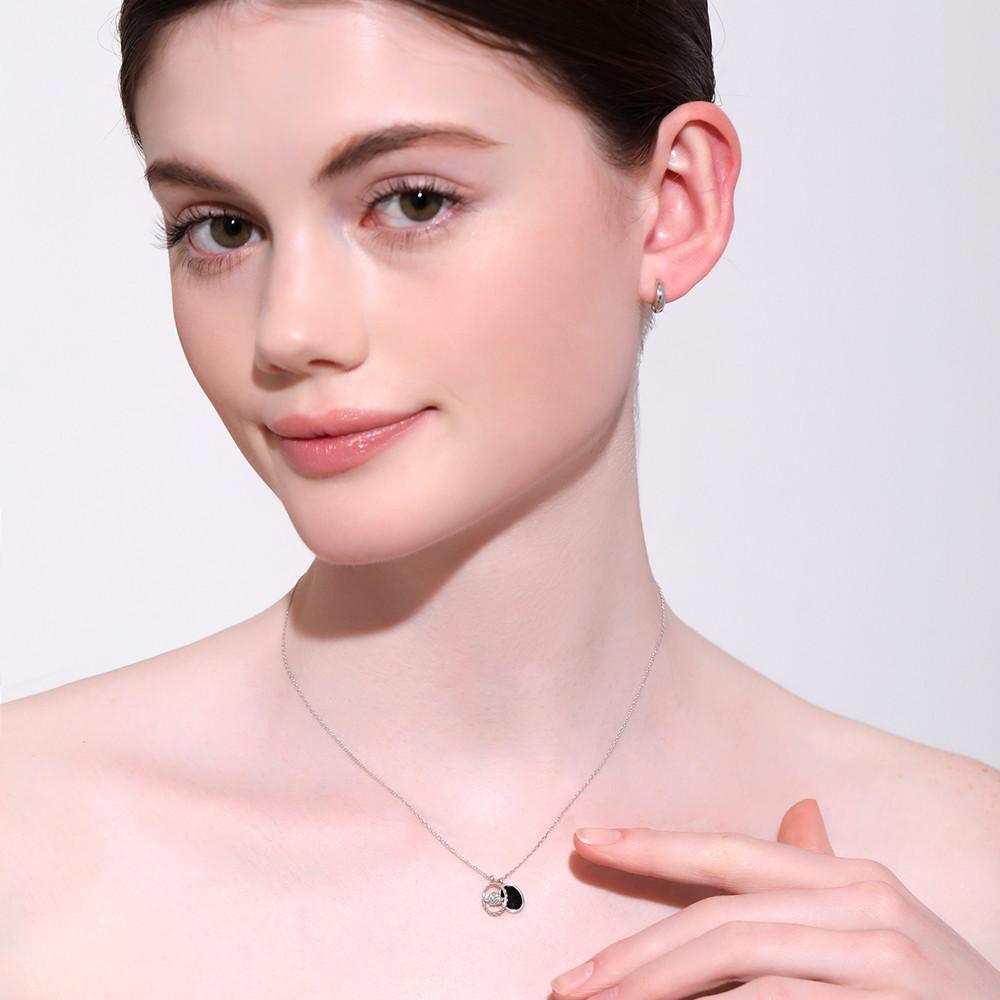 [N도착보장][로즈몽] 실버 블랙오닉스 목걸이 라비앙로즈 RC24B22K