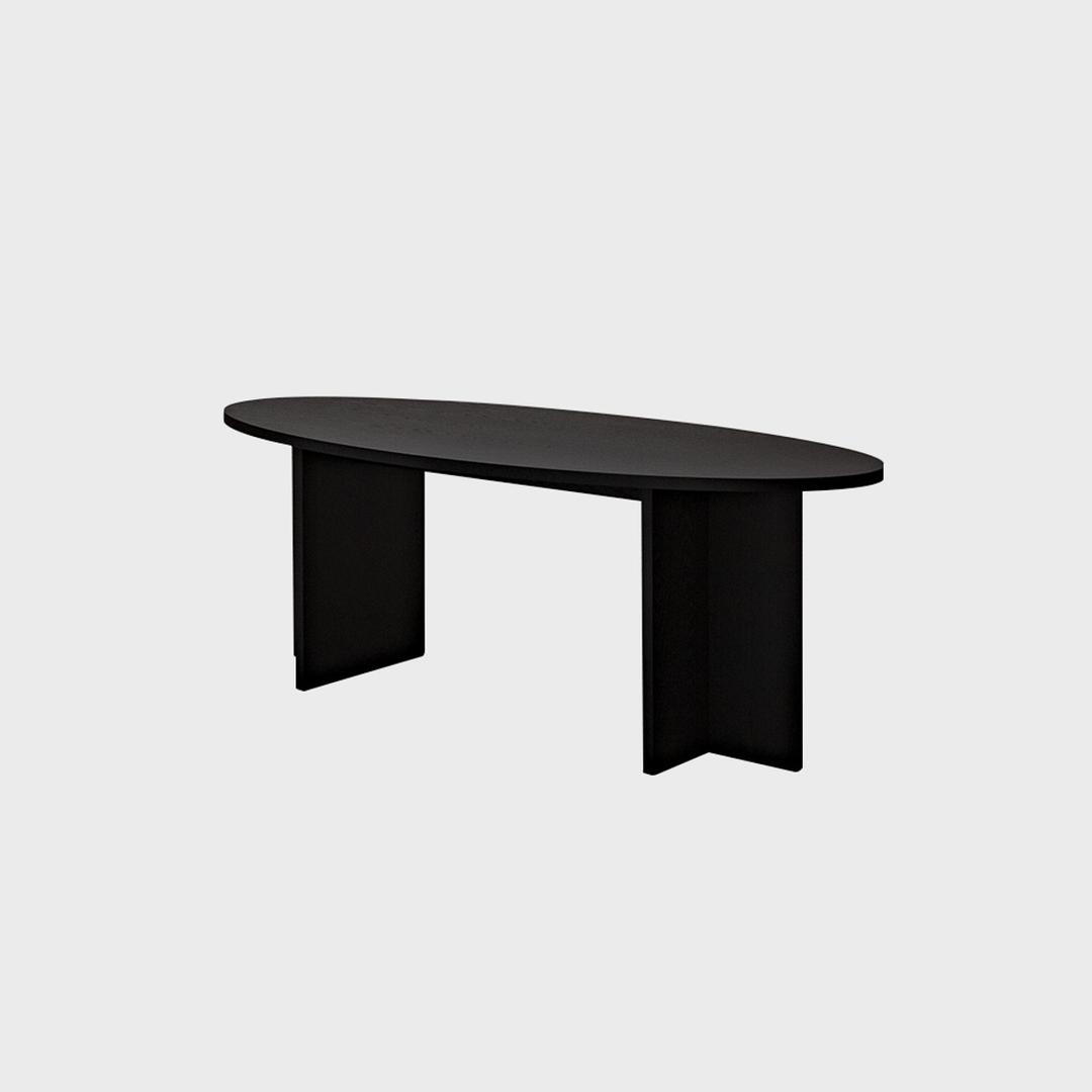 PLOTICA column oval table, black