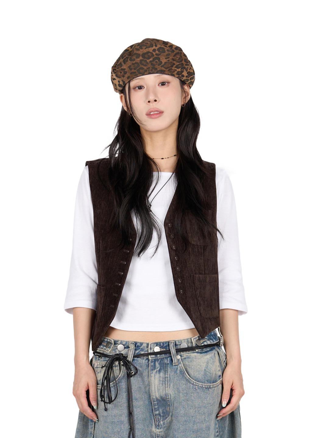 릿킴 VELVET BUTTON VEST