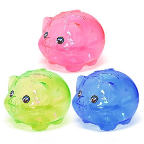 토탈하우스 (소 3개 한세트) 저축하는 습관 투명돼지저금통 투명저금통 돼지저금통 어린이 경제교육교재 돼지 저금통 0927, 투명, 3개