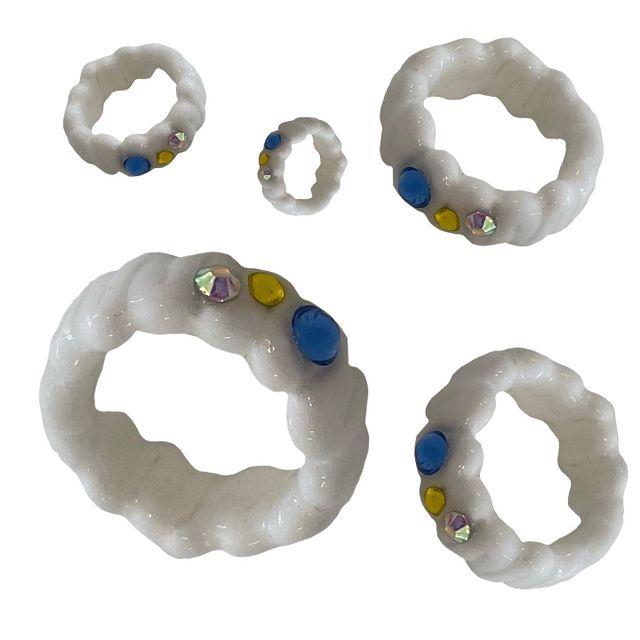 화이트 보석 반지