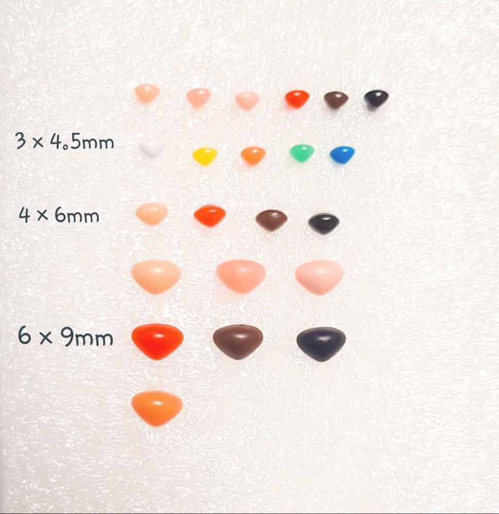 컬러코 초소형 인형코 고양이코 강아지코 삼각코 모루인형 부자재 (3x4.5mm,6x9mm)