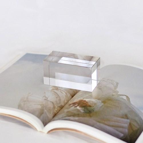 핸디 블럭 오브제 유리 문진