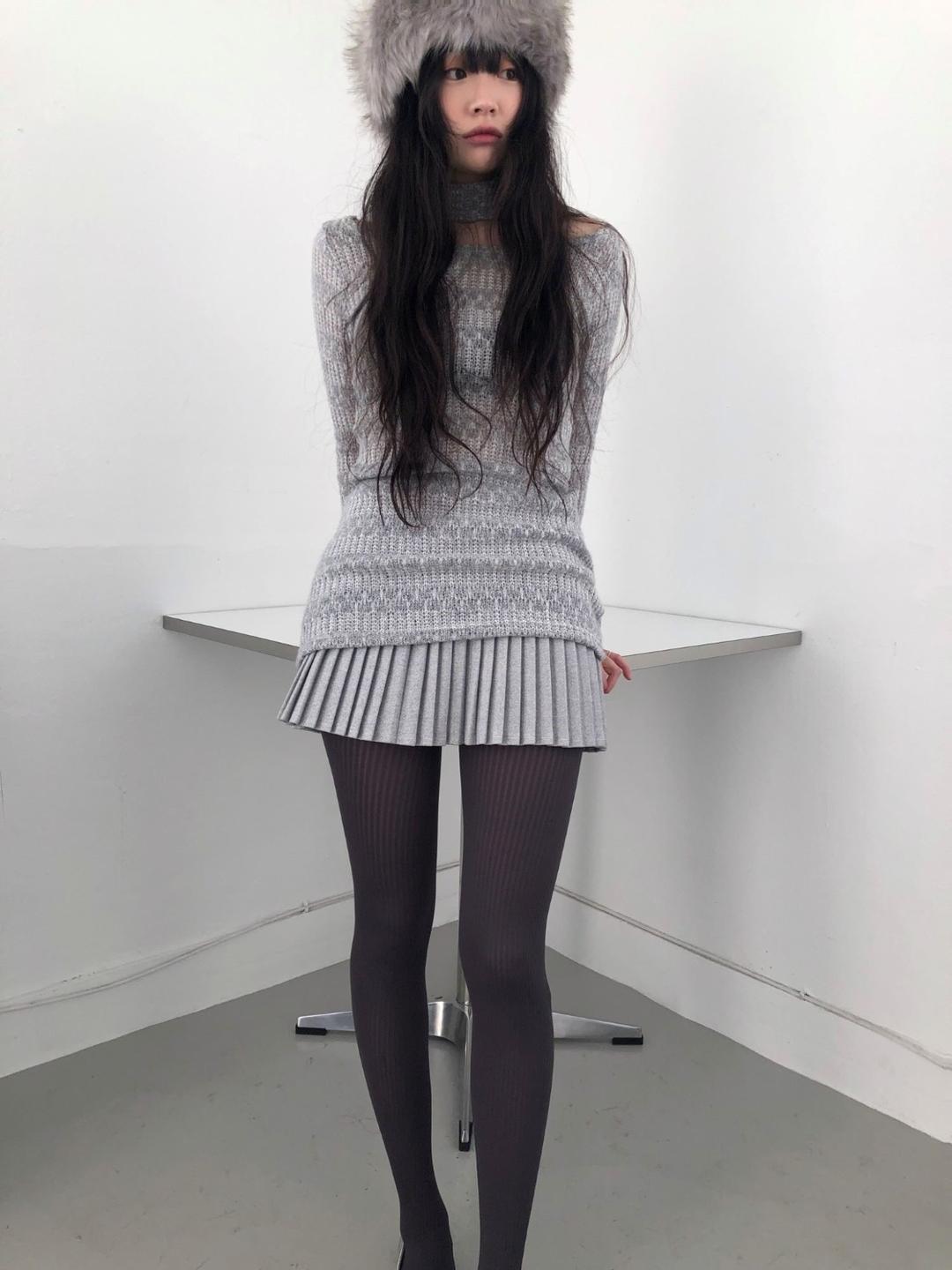 accordion mini skirt (3color)