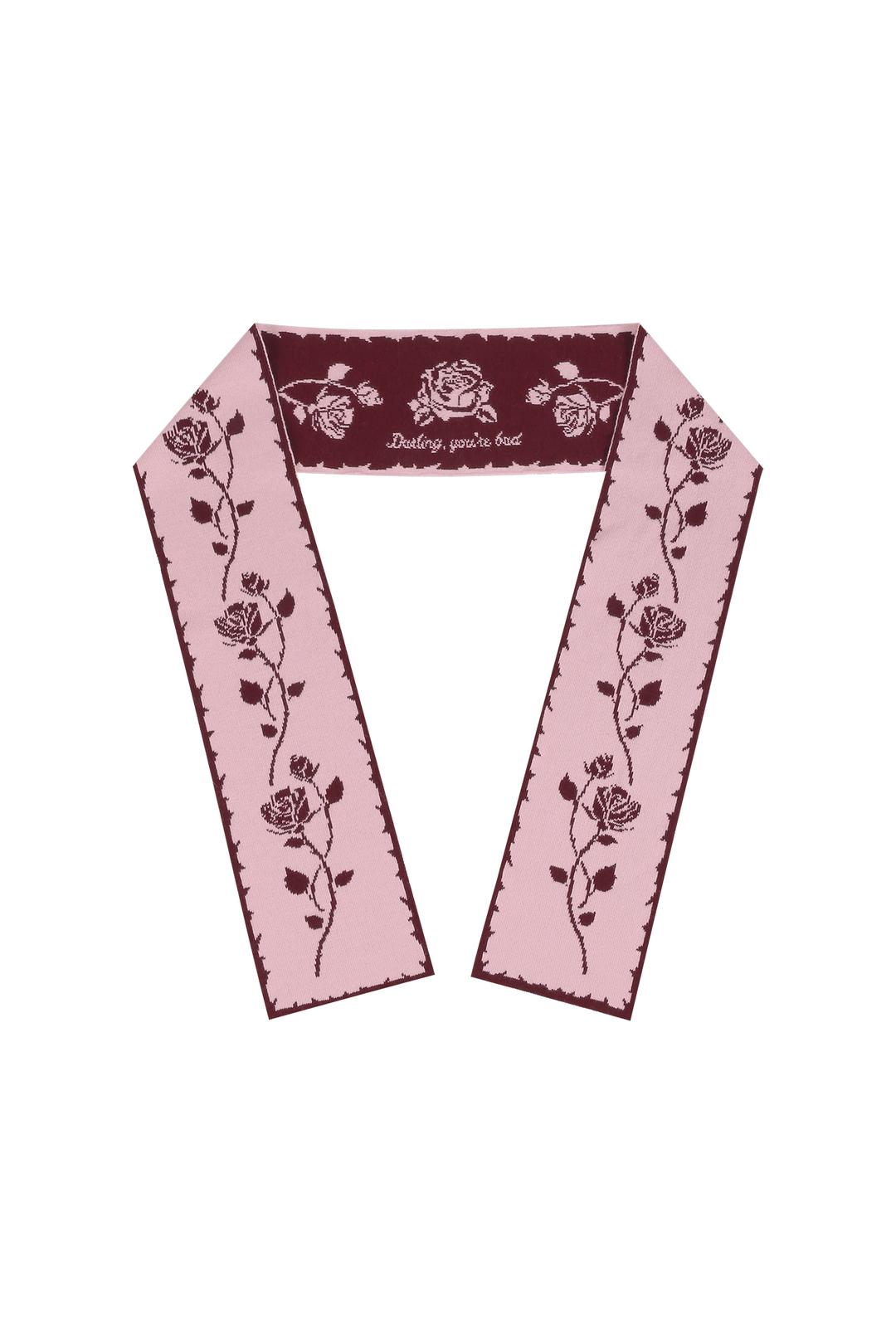 ROSE JACQUARD SCARF #WINE | 달링유어배드