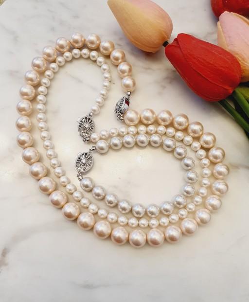 [韓国人気ジュエリー] nff two line gemstone pearl necklace 엔프프 two line gemstone pearl necklace - 위시버킷