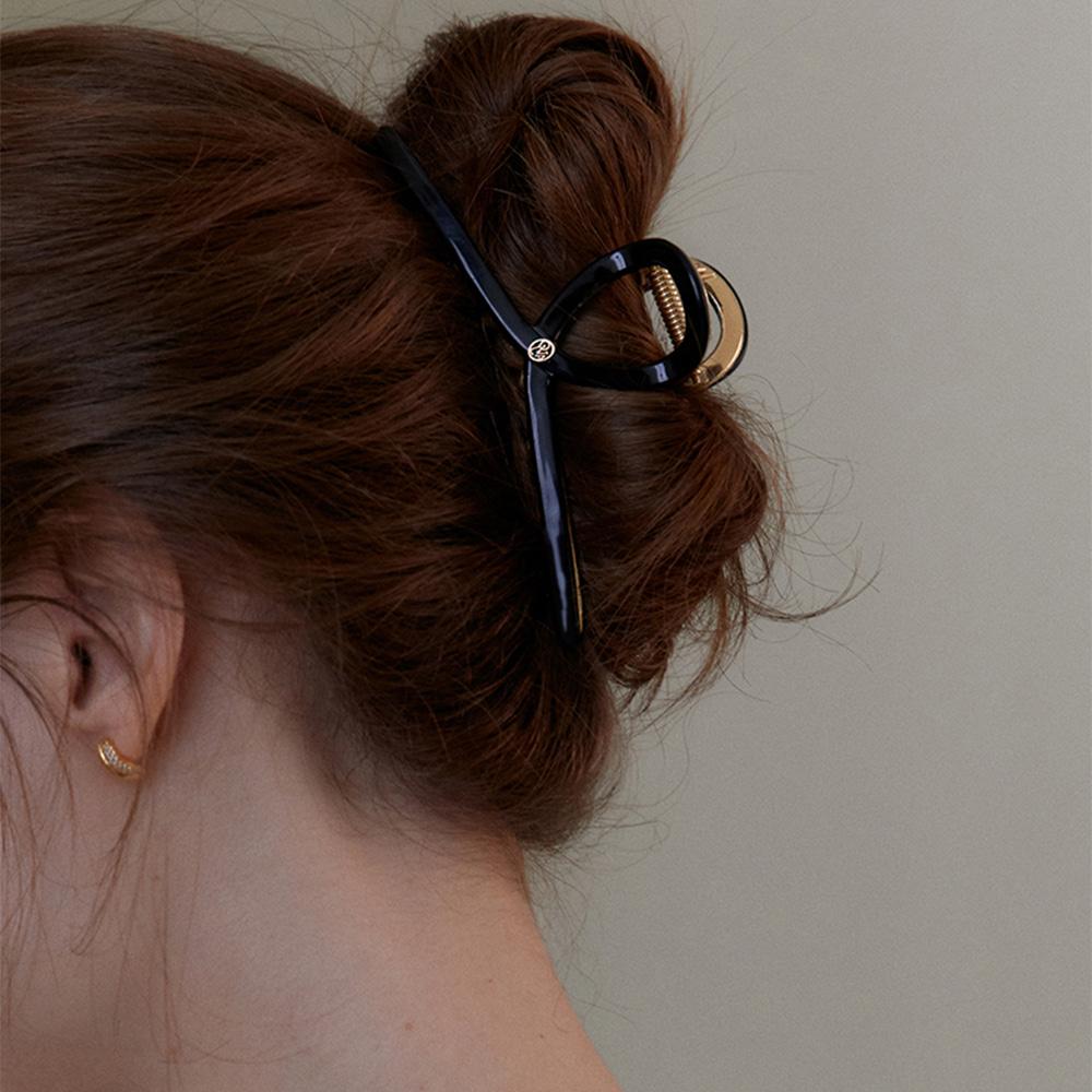 오블라 Twist metal point hair clip_real black HC003