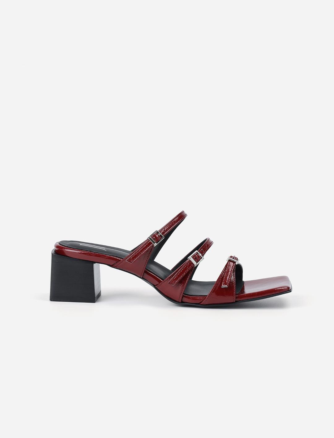 031 Stella strap Mules (Cherry red)