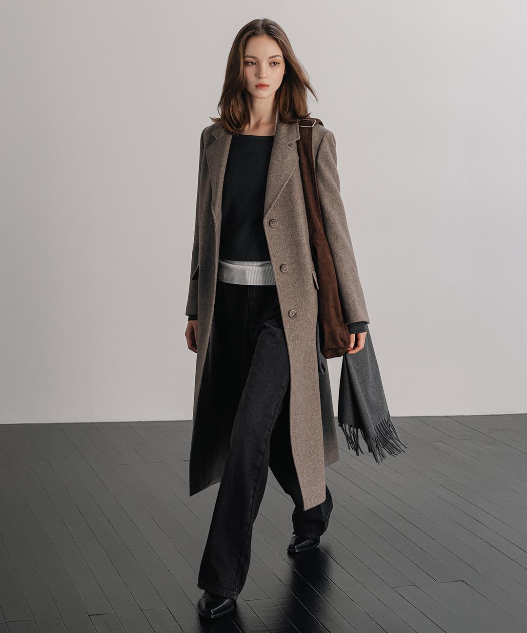 미쏘 [출근룩❄/누적3천🏆]울 블렌디드 싱글 롱 코트_MIWJHFV0PB