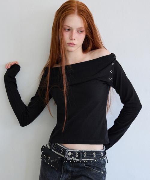 Snap Off Long Sleeve Tee Black