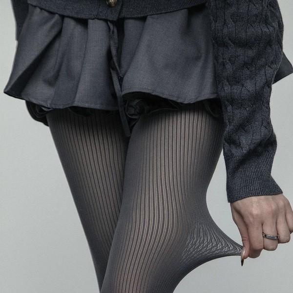 See-through Ribbed Stocking
