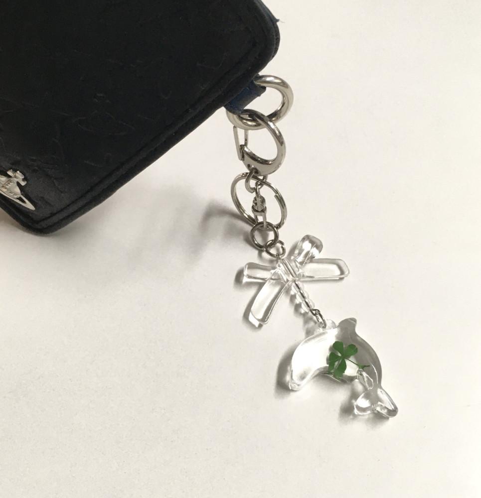 키라키링 클러버 돌고래 키링 clover dolphin keyring