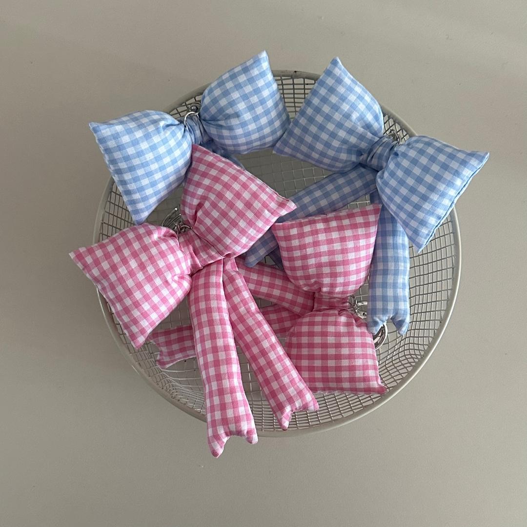 체크리본키링 (2주소요) 차키 키링 핑크키링 가방장식 가방참 핸드폰키링