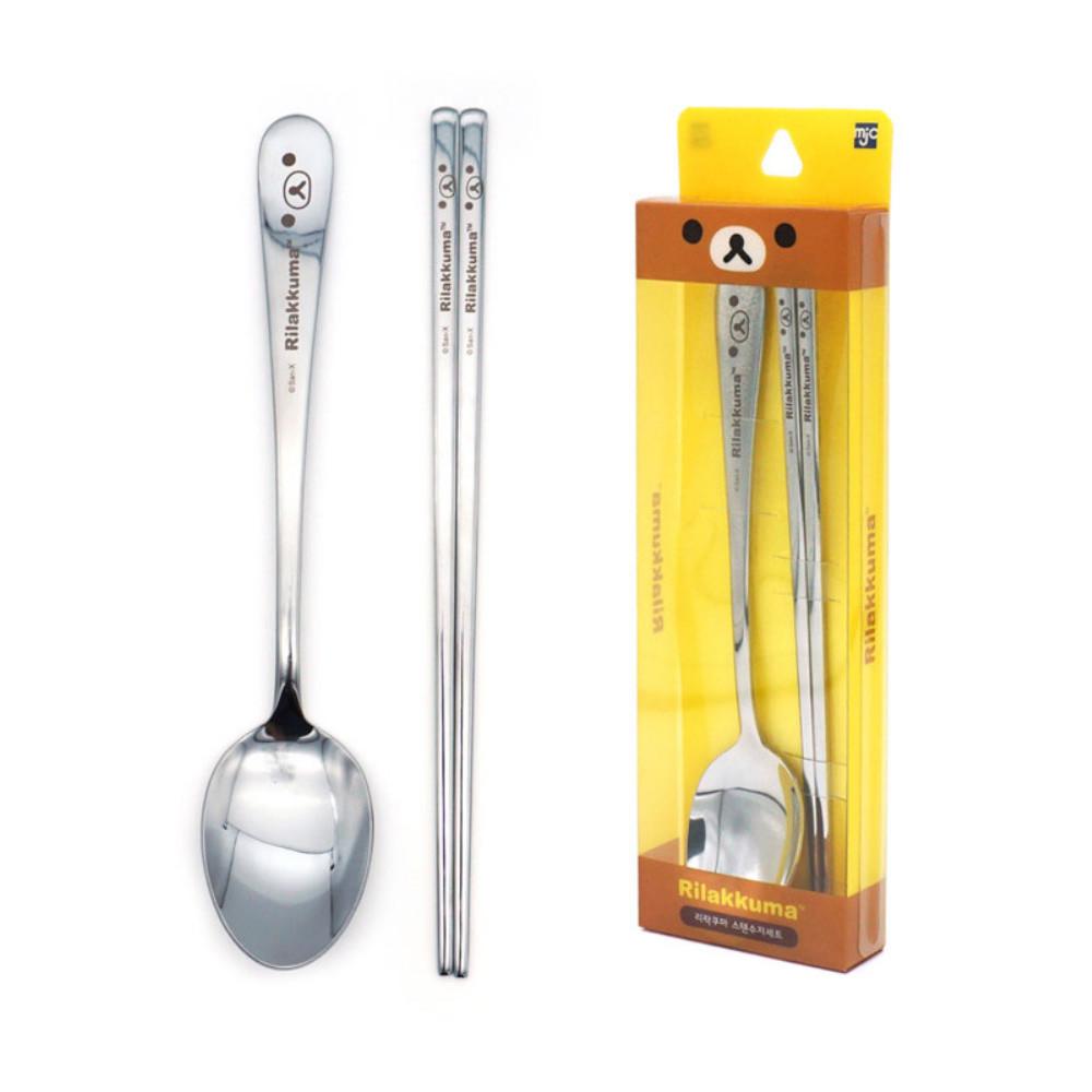 리락쿠마 스텐 수저세트 유아 아동 어린이 수저