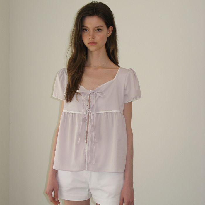 Sol Ribbon Blouse - Lavender
