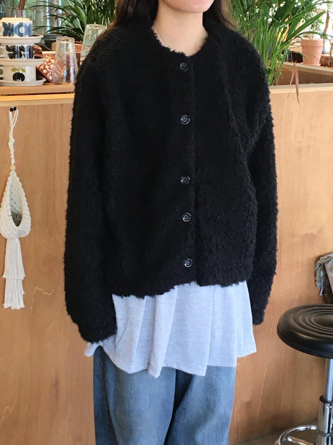 alpaca fur cardigan