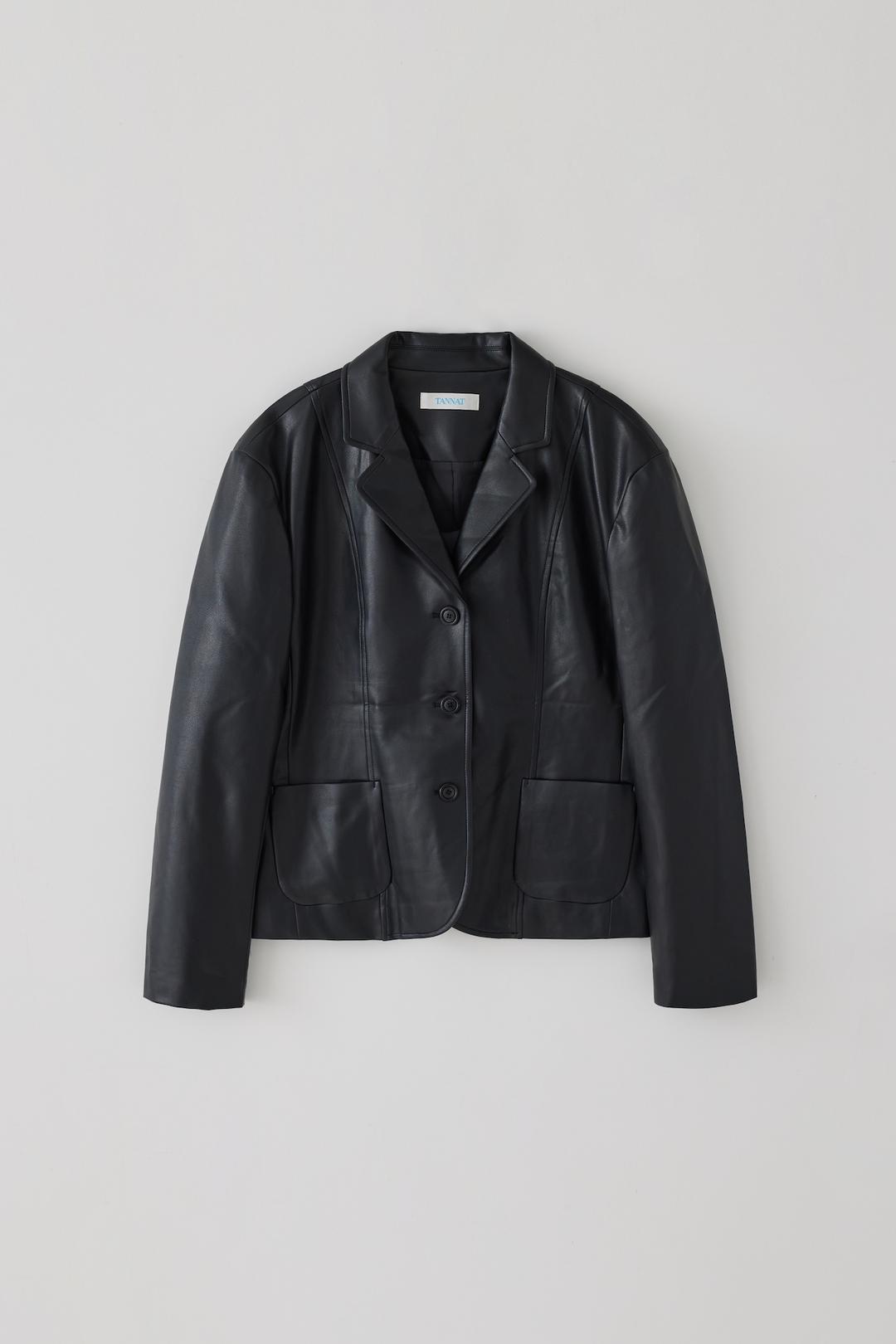 T/T Slim leather jacket (black)