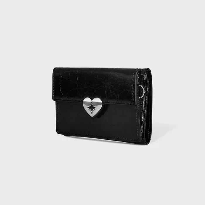 HEARTY TRIPLE WALLET - BLACK