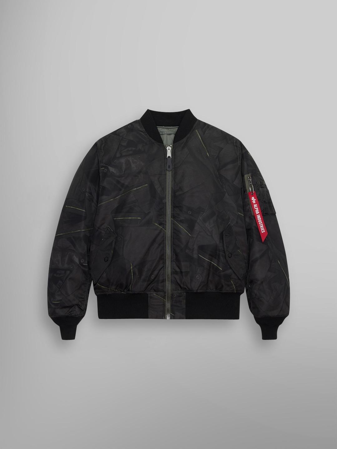 MA-1 ZIPPERED PRINT FLIGHT JACKET