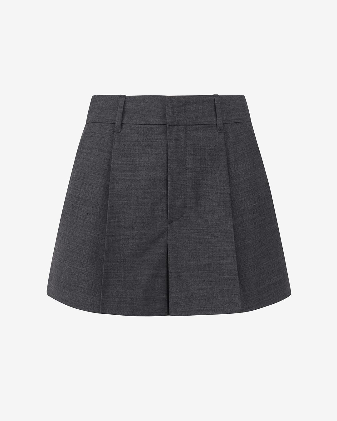 TAILORED TUCK SHORTS_CHARCOAL GRAY