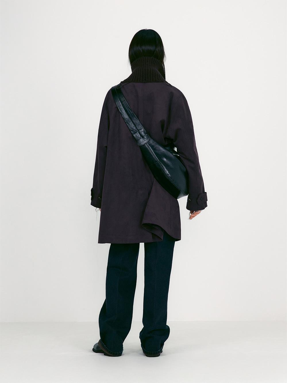 SUEDE HALF COAT_PURPLE