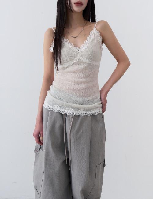 wool lace layered sleeveless