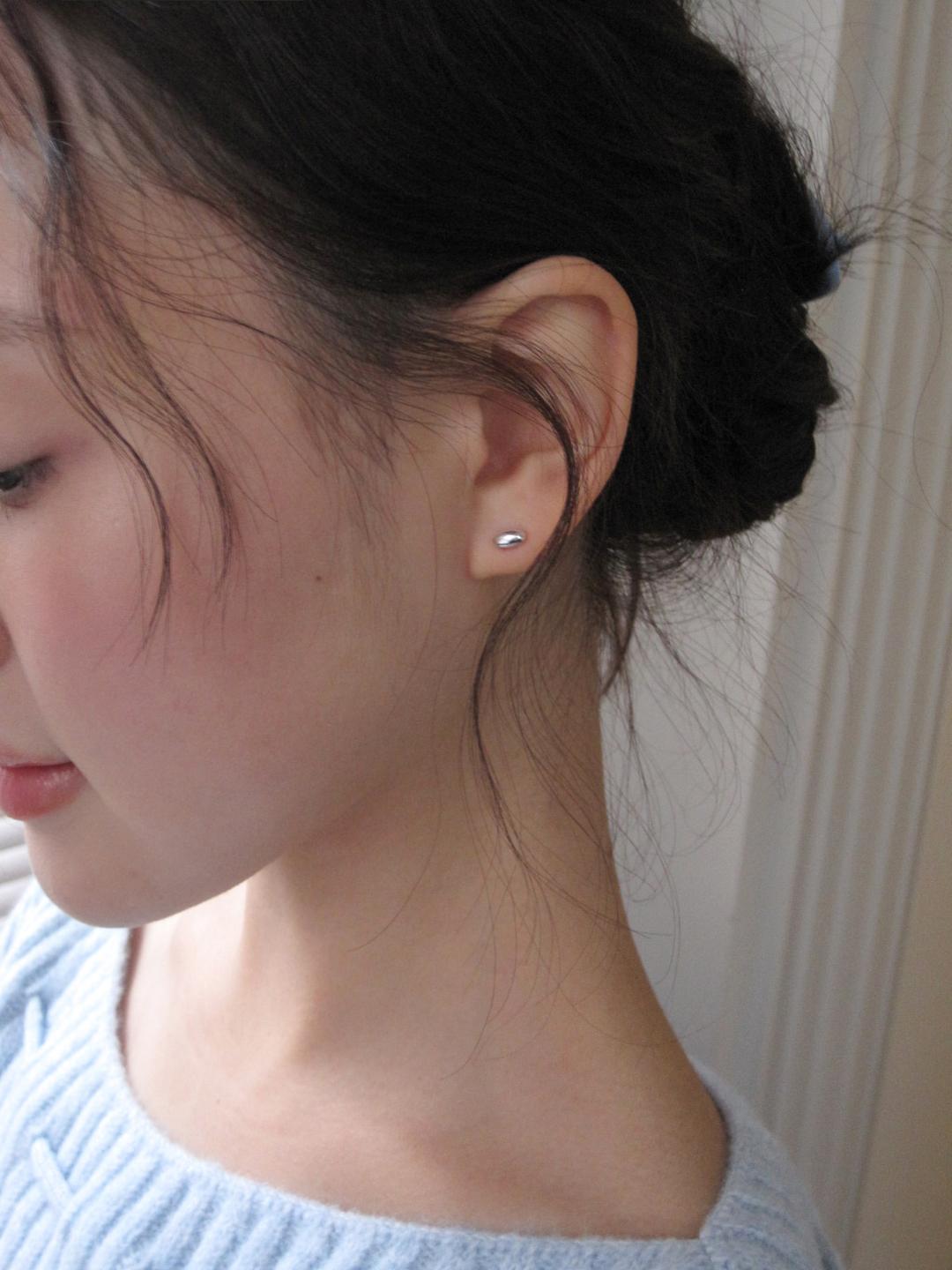 [925 Silver] Grain Earrings (Silver)
