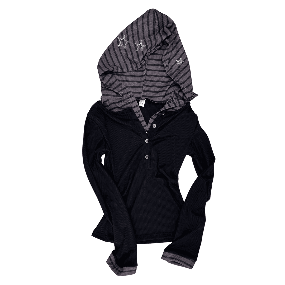 시니크 미드나잇 스타 단가라 후드 버클 티