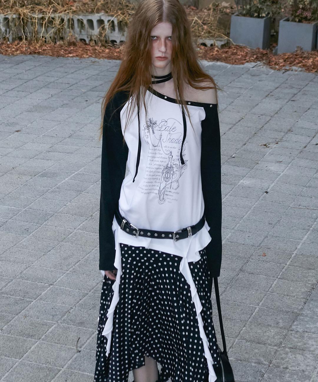 3/21 예약배송 One Shoulder Raglan Ruffle Top (WHITE)