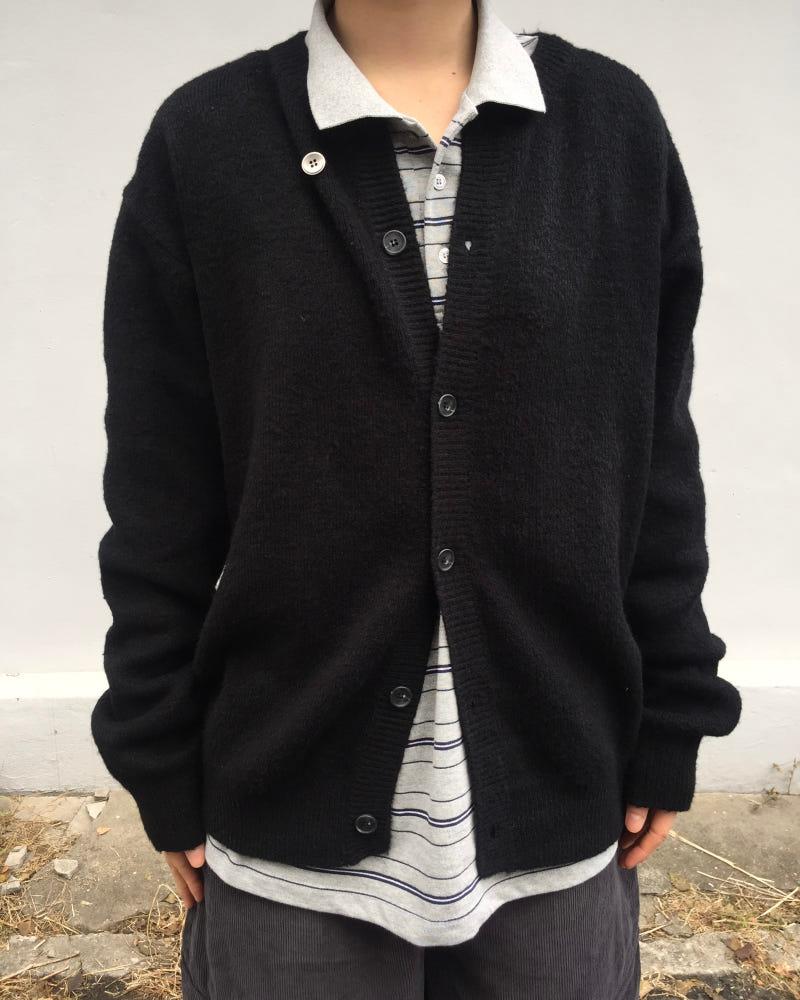 울 버튼 가디건