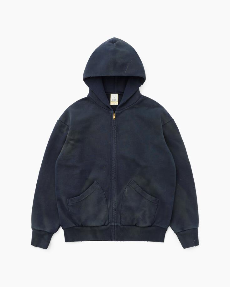 Stained Full Zip Hoodie Navy